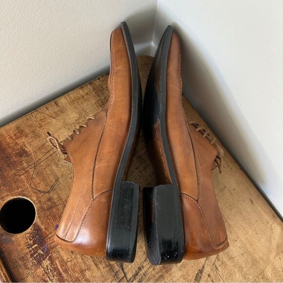 Stacy Adams Tan Brown Leather Oxford Dress Shoes Men’s 10.5 good preworn conditi main image 6